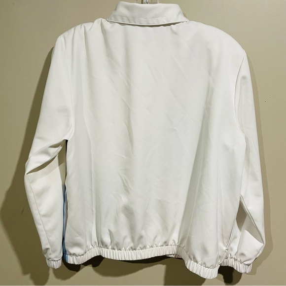 VINTAGE ALFRED DUNNER WHITE JACKET WITH PASTEL PATCHWORK. - Picture 4 of 8